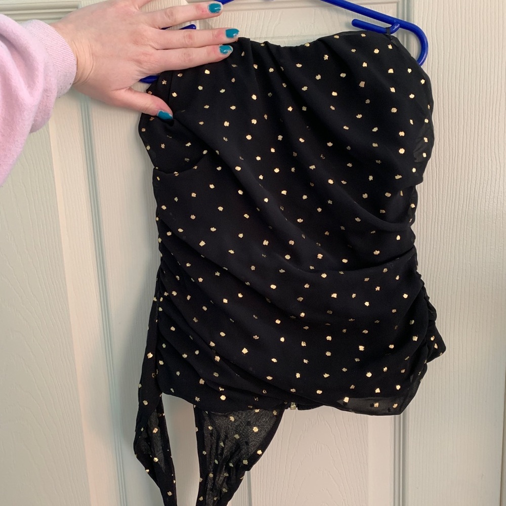 Black and Gold Strapless top